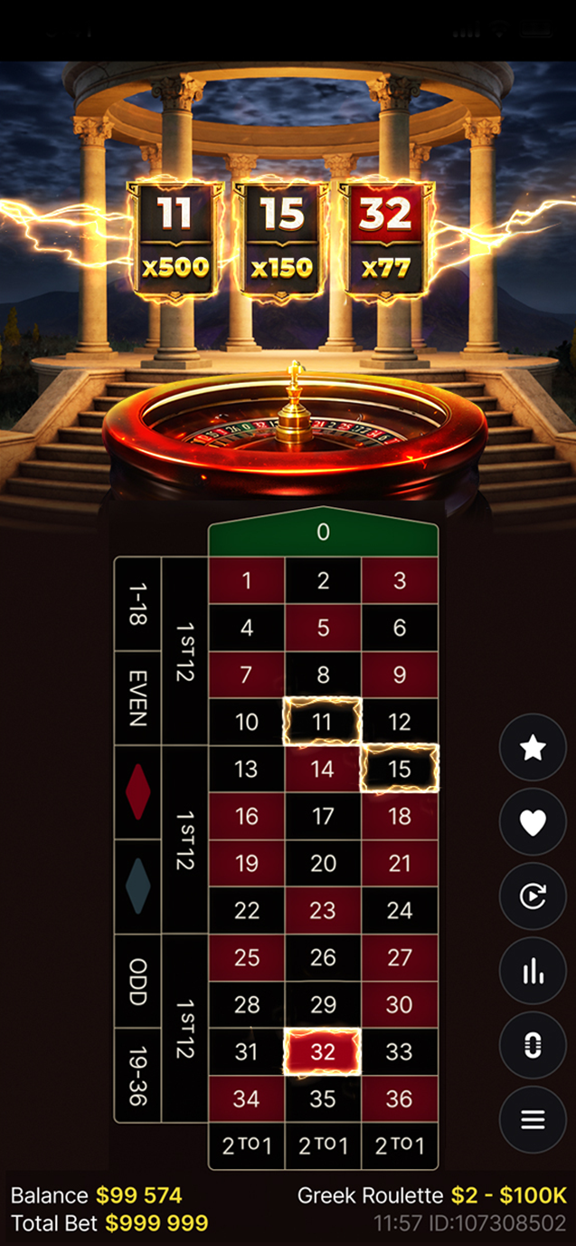 Greek Roulette mobile table with number grid and wheel